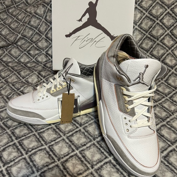 Jordan White and Gray Minimalist Sneakers